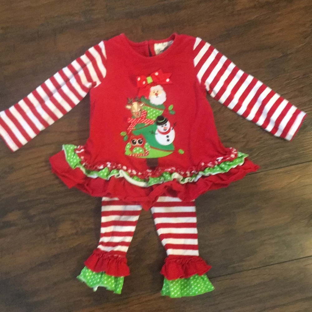 Baby Christmas outfit with ruffles
